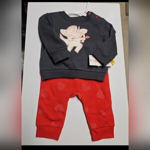 9Carter's Charcoal and Red Cupid Outfit